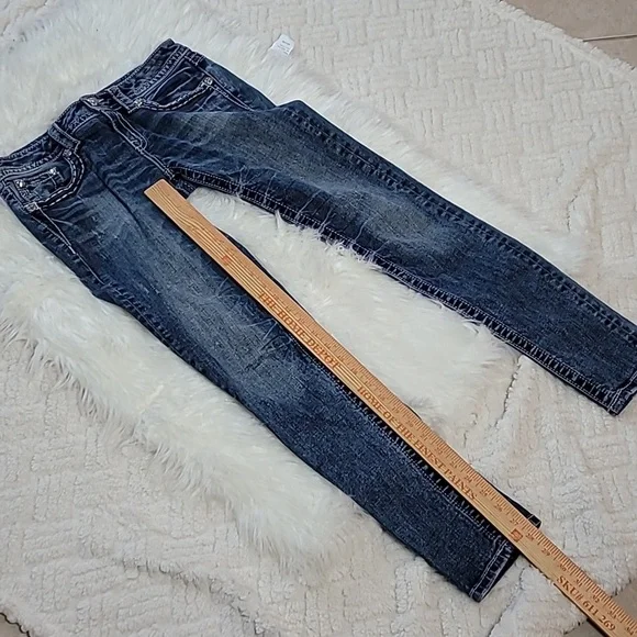 Miss Me Jeans Signature Skinny Floral Stitching Size 28 - Picture 9 of 9